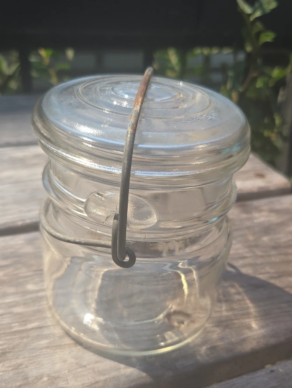 Vintage Ball Eclipse Wide Mouth Pint size Jar With Lid Wire Bail Closure